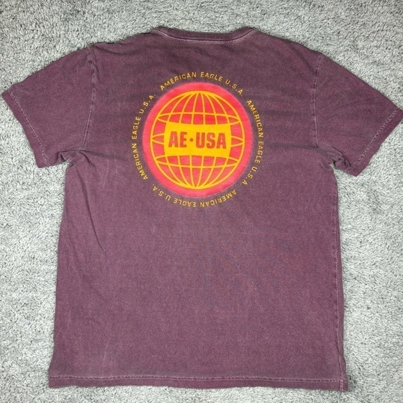 American Eagle Shirt Mens Medium Graphic Tee Casual Crewneck AE USA Basic Preppy - Picture 4 of 5